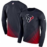 Houston Texans Nike Navy Sideline Legend Prism Performance Long Sleeve T-Shirt,baseball caps,new era cap wholesale,wholesale hats